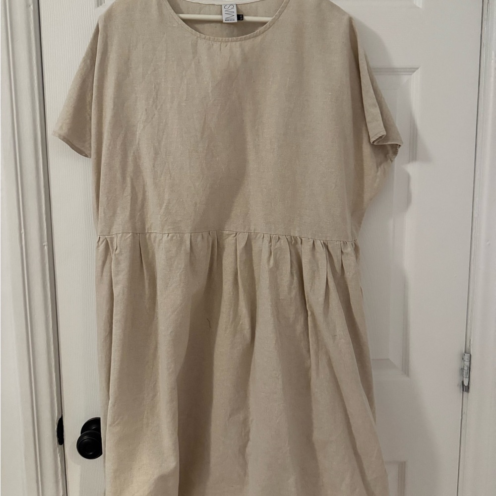 MAS Montreal designer Linen blend natural beige dress